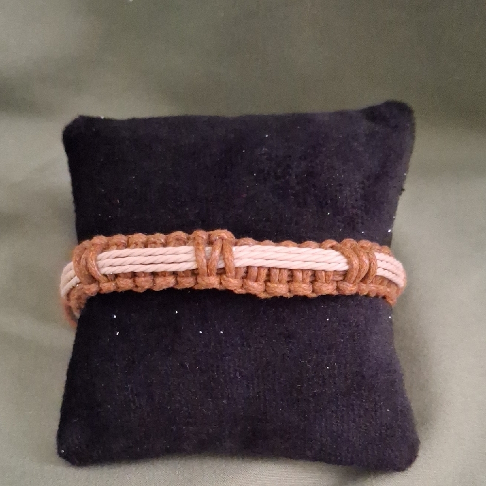 Women Or Men Brown and Tan Woven Bracelet